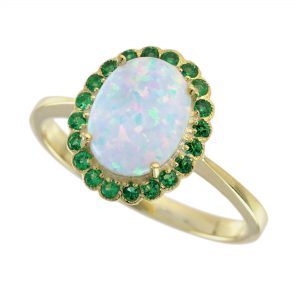 Opal Emerald Engagement Ring (R2154)