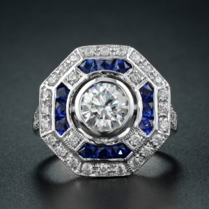 Alternative view of Diamond Sapphire Target Ring (R3051)