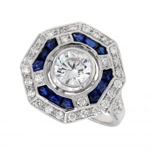Diamond Sapphire Target Ring (R3051)