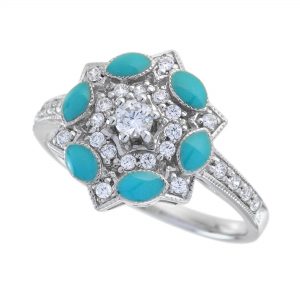 Diamond Enamel Cluster Ring (R2398)