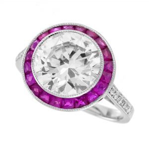 Diamond Ruby Target Halo Ring (R3684-10)