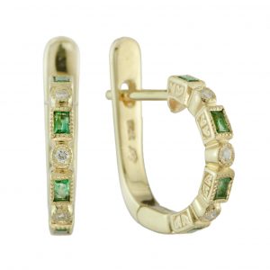 Diamond Emerald Earrings (E2061)