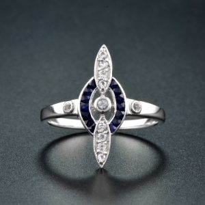 Diamond Blue Sapphire Cocktail Ring (R4260)