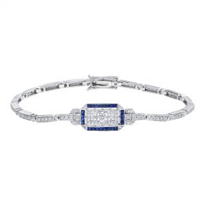 Diamond Blue Sapphire Bracelet (B2090)