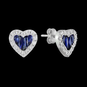 Blue Sapphire Diamond Stud Earrings (E1947)
