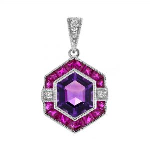 Amethyst Ruby Diamond Pendant (P5242)