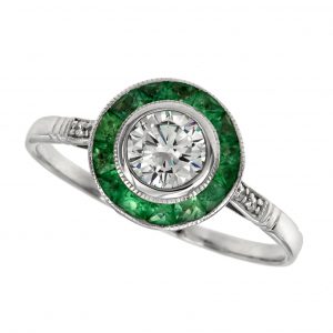 Diamond Emerald Engagement Ring (R2628S15)