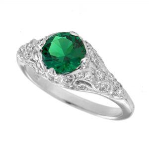 Emerald Diamond Engagement Ring (R4782)