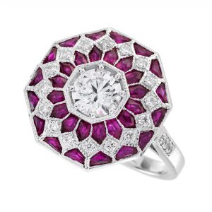 Diamond Ruby Engagement Ring (R5711-RD)