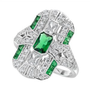 Emerald Diamond Cocktail Ring (R5853)