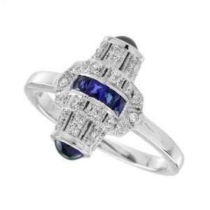 Blue Sapphire Diamond Cocktail Ring (R5862)