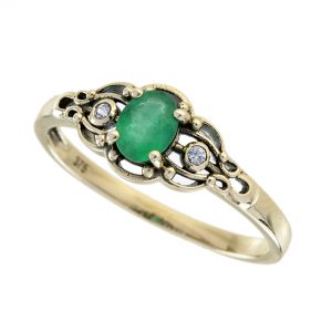 Emerald White Sapphire Ring (R5876)