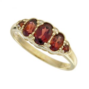 Garnet Three Stone Ring (R5883)