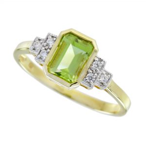 Peridot Diamond Engagement Ring (R5884)