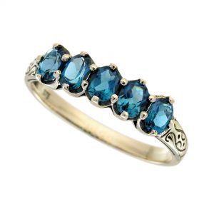 London Blue Topaz Half Band Ring (R5886)