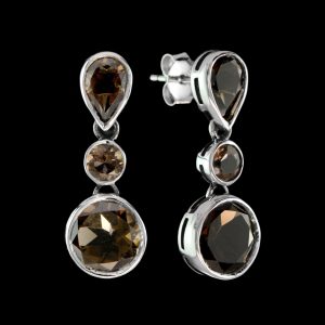 Smoke Quartz Drop Earrings (E0138)