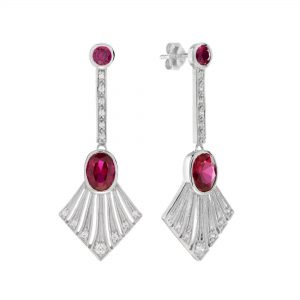 Ruby Diamond Drop Earrings (E1137)