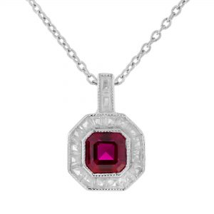 Ruby Diamond Neckalce (N5921-2-SV)