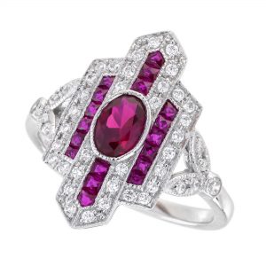 Ruby Diamond Cocktail Ring (R4163-2)