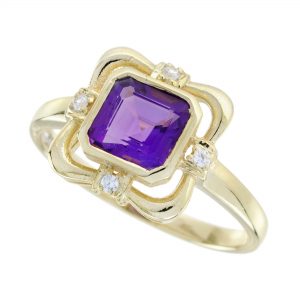 Amethyst Diamond Engagement Ring (R5881)