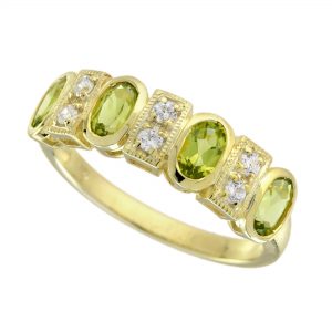 Peridot Diamond Engagement Ring (R5899)