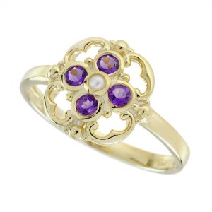 Pearl Amethyst Cluster Ring (R5912)