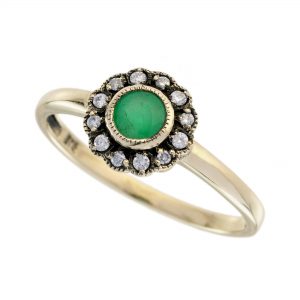 Emerald Diamond Engagement Ring (R5915)