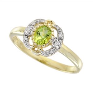 Peridot Diamond Engagement Ring (R5919)