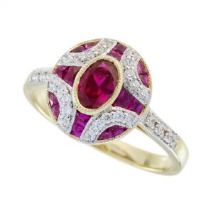 Ruby Diamond Engagement Ring (R5932)