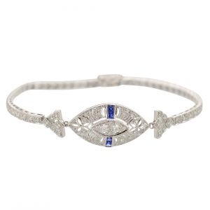 Diamond Blue Sapphire Bracelet (B1392)