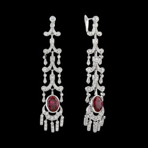 Ruby Diamond Chandelier Earrings (E0713)