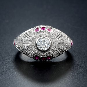 Alternative view of Diamond Ruby Engagement Ring (R1964)