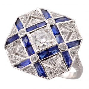 Diamond Sapphire Cocktail Ring (R2882)