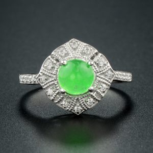 Alternative view of Jade Diamond Solitarie Ring (R2920)