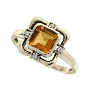 Citrine Diamond Engagement Ring (R5881)