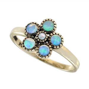 Pearl Opal Flower Ring (R5882)
