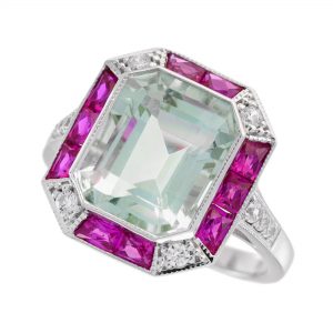 Green Amethyst Ruby Diamond (R5931)