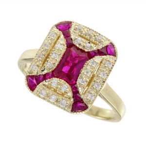 Ruby Diamond Halo Ring (R6015)